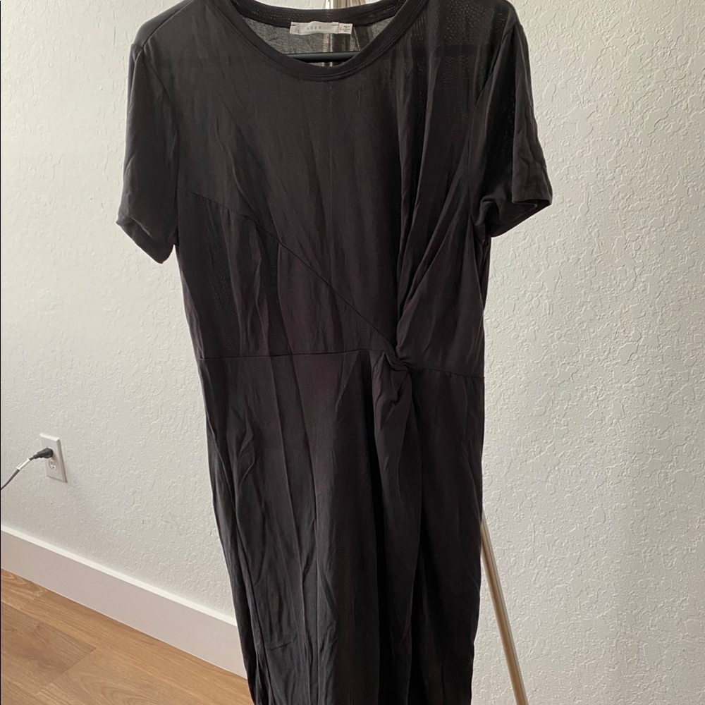 LUSH black knotted on the side tshirt dress